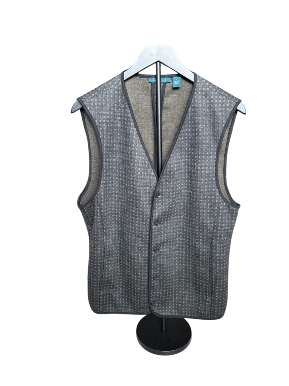 Perry Ellis Textured Sweater Vest L Wool Blend Minimalist DadCore Grandpacore Q7